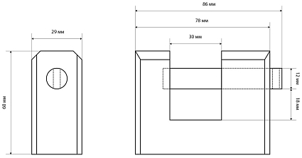СТАНДАРТ Россия ВС2-3-01С d12мм Замок навесной от интернет площадки Гурумарт