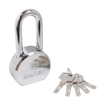 БУЛАТ ВС6-Т65-01МХ (ВС1С-865Д) хром d10,5 мм 5 перф. кл. Замок навесной   от интернет площадки Гурумарт