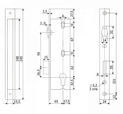 Гардиан PROFI 45.11Р.24 б/о без ц/м с ролик ЗЩ Замок врезной б/руч   от интернет площадки Гурумарт
