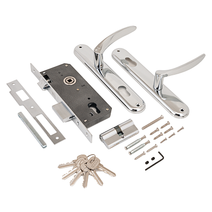 Замок врезной АЛЛЮР 0211 CP ХРОМ от интернет-площадки Гурумарт