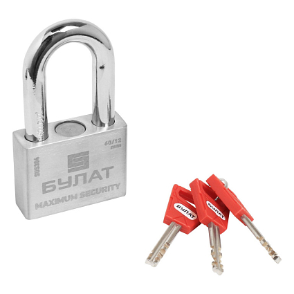 БУЛАТ ВС 3-С60-01 НС нержавеющая сталь 3кл. d=12мм Замок навесной   от интернет площадки Гурумарт