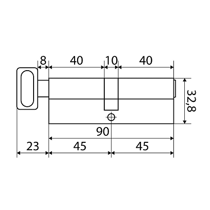 Стандарт MAX 90 (45х45В) SN 5кл перф.ключ/верт. Цилиндровый механизм   от интернет площадки Гурумарт