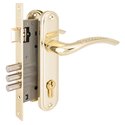 Замок врезной АЛЛЮР 132/3 GP ЛАТУНЬ от интернет-площадки Гурумарт