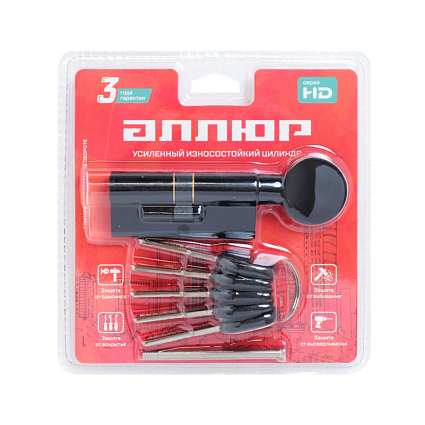 АЛЛЮР HD FG 70-5К BLACK (35x35G) черный перф.кл/верт БЛИСТЕР Цилиндровый механизм от интернет площадки Гурумарт