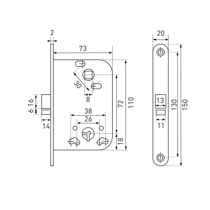 Защёлка врезная АЛЛЮР 2014 WW БЕЛЫЙ B2B С ФИКСАТОРОМ Б/О от интернет-площадки Гурумарт