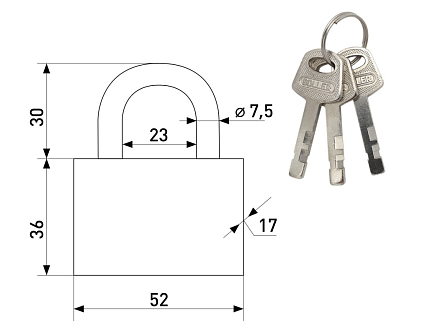 Soller Extra 601-60HD сатин Замок навесной   от интернет площадки Гурумарт