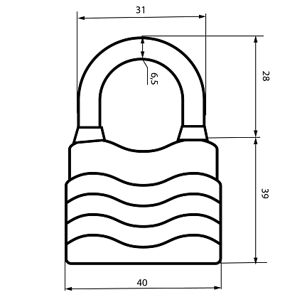 АВАНГАРД ВС2В-40 ВОЛНА d7мм Замок навесной   от интернет площадки Гурумарт