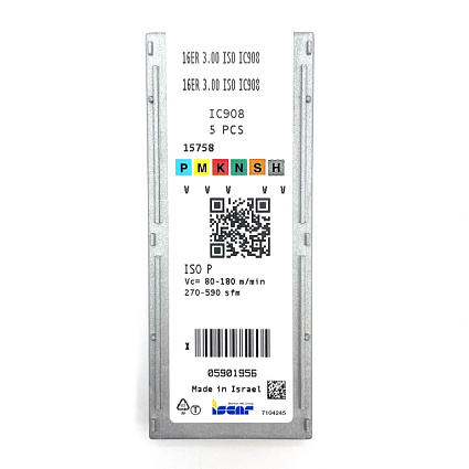 картинка Пластина резьбовая 16ER 3.0 ISO  IC908  от магазина Гурумарт