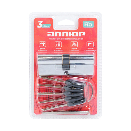 АЛЛЮР HD F 80-5К CP (40x40) хром перф.кл БЛИСТЕР Цилиндровый механизм от интернет площадки Гурумарт