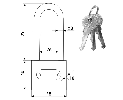 Soller 365-50L длин.дужка (50мм) Замок навесной   от интернет площадки Гурумарт
