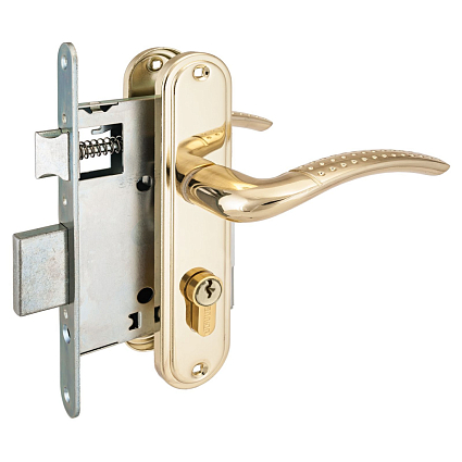 Замок врезной АЛЛЮР ЗВ 4-132 GP ЛАТУНЬ от интернет-площадки Гурумарт