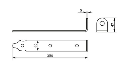 Домарт Проушина воротная 350*45*40 черн. d 16мм   от интернет площадки Гурумарт