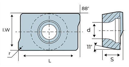 картинка Пластина фрезерная APMT 16 04 08-M  4240 от магазина Гурумарт