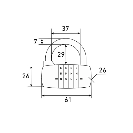 БУЛАТ ВС 604Б (ВС1К-60/7) кодовый d=7 мм Замок навесной от интернет площадки Гурумарт