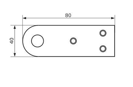 Домарт Проушина усиленная прямая 80*40 (толщ. 5мм) черная d 15мм   от интернет площадки Гурумарт