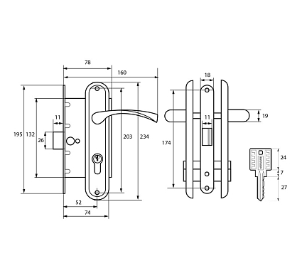Замок врезной АЛЛЮР ЗВ 7-103/85 GP ЗОЛОТО от интернет-площадки Гурумарт