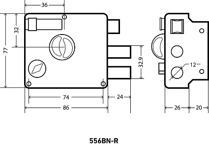 Замок накладной АЛЛЮР 556 BN-R от интернет площадки Гурумарт