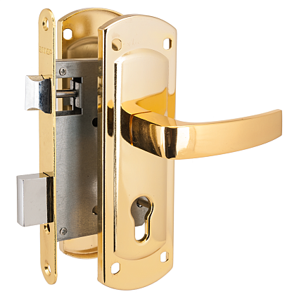 Замок врезной АЛЛЮР ЗВ4-1/55A GP ЛАТУНЬ АВТОМАТ ДЛЯ КАЛИТОК БЕЗ Ц/МЕХ. от интернет-площадки Гурумарт