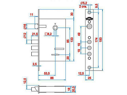 Замок врезной ЭЛЬБОР 1.04.27.5.1 КРЕМЕНЬ НИКЕЛЬ Б/О, М/О 85ММ от интернет-площадки Гурумарт