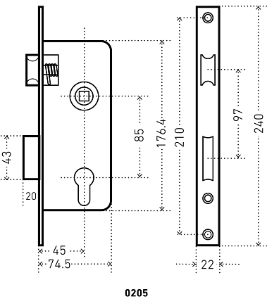 Замок врезной АЛЛЮР 0205 GP ЛАТУНЬ от интернет-площадки Гурумарт