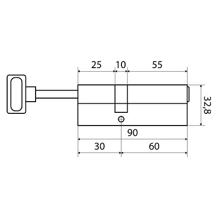 Стандарт MAX 90 S (60x30S) SN 5кл перф.ключ/шток Цилиндровый механизм   от интернет площадки Гурумарт