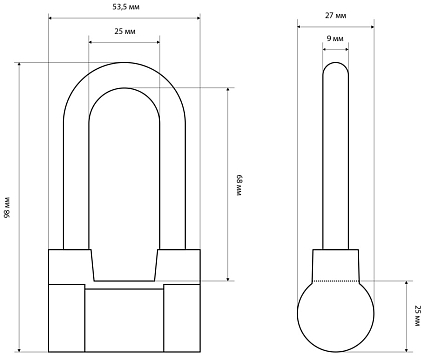 СТАНДАРТ AL-660L d9,5мм ЕВРОПАКЕТ Замок навесной от интернет площадки Гурумарт