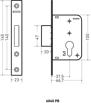Замок врезной АЛЛЮР 6040 PB БЕЗ Ц/МЕХ от интернет-площадки Гурумарт