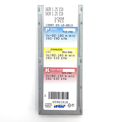 картинка Пластина резьбовая 16IR 1.25 ISO  IC908 от магазина Гурумарт