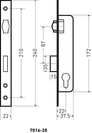 АЛЛЮР 7016-20 СР хром узкопроф с/ролик.фикс б/мех. Замок врезной б/руч  от интернет площадки Гурумарт