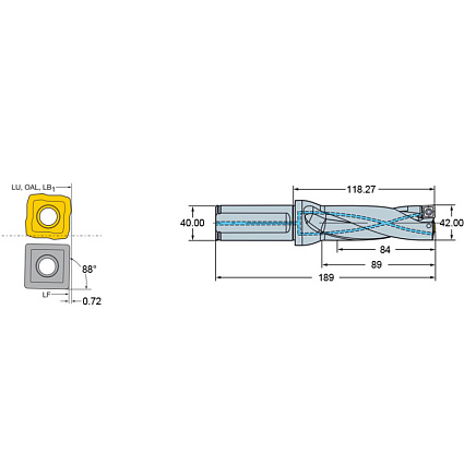 картинка Сверло со сменными пластинами CoroDrill® 880-D4200L40-02  от магазина Гурумарт