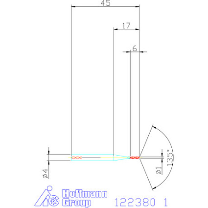 картинка Сверло монолитное 122380 4.5 от магазина Гурумарт