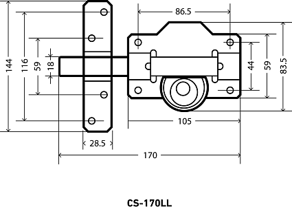 Замок-засов накладной АЛЛЮР CS-170 LL от интернет площадки Гурумарт