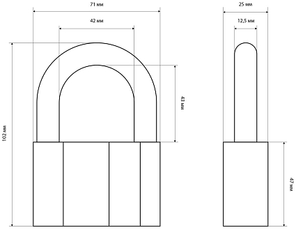 СТАНДАРТ AL-780 d12,5мм ЕВРОПАКЕТ Замок навесной от интернет площадки Гурумарт