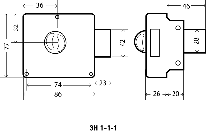Замок накладной АЛЛЮР ЗН 1-1-1 от интернет площадки Гурумарт