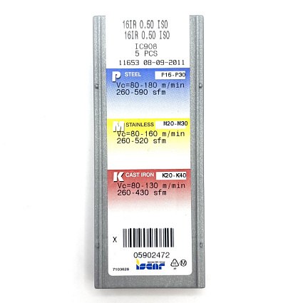 картинка Пластина резьбовая 16IR 0.50 ISO  IC908 от магазина Гурумарт