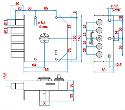 Замок накладной ЭЛЬБОР 1.06.51.5.5 К ГРАНИТ от интернет площадки Гурумарт