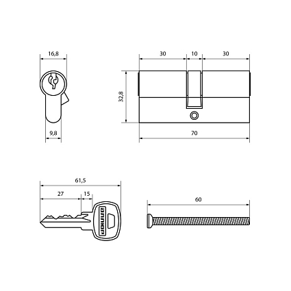 АЛЛЮР A 70-6К ВР латунь Цилиндровый механизм  от интернет площадки Гурумарт