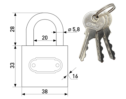 Soller HG 364 (38мм) Замок навесной от интернет площадки Гурумарт