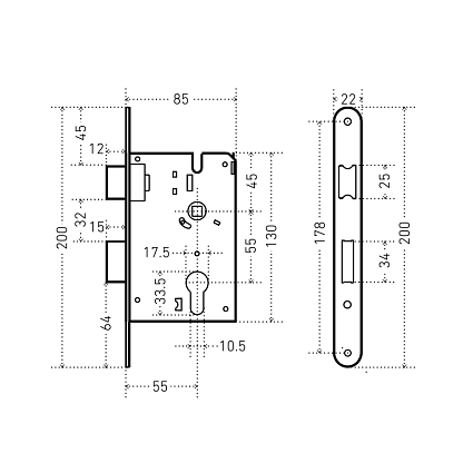 Замок врезной АЛЛЮР ЗВ 4-132 GP ЛАТУНЬ от интернет-площадки Гурумарт