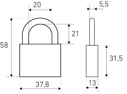 СТАНДАРТ HG-340 d5,5мм ЕВРОПАКЕТ Замок навесной от интернет площадки Гурумарт