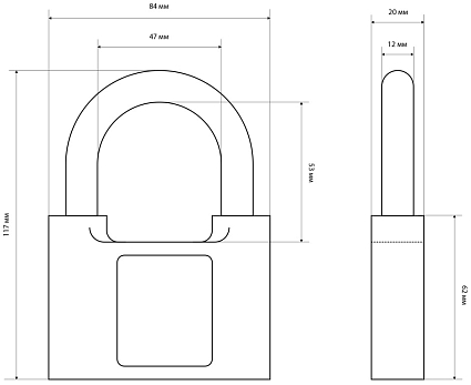 СТАНДАРТ Россия ВС1-03С d12мм Замок навесной   от интернет площадки Гурумарт