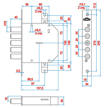 Эльбор 1.06.01.5.5 Гранит б/о Замок врезной тяж  от интернет-площадки Гурумарт