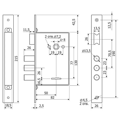 Замок врезной сувальдный Guardian (Гардиан) 10.11 с защёлкой от интернет-площадки Гурумарт