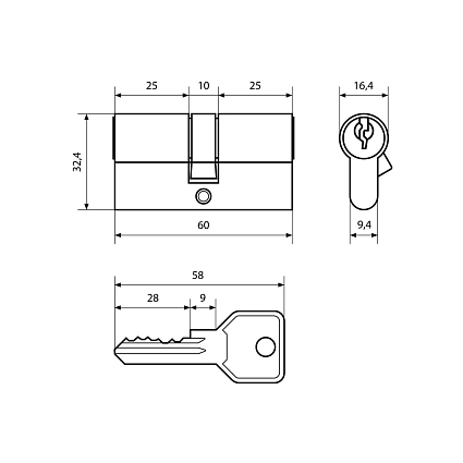 Стандарт Z.I.60-5K BP 5кл англ.ключ/ключ Цилиндровый механизм   от интернет площадки Гурумарт