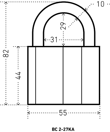 АЛЛЮР ВС2-27КА тип2 с одной секретностью d10мм Замок навесной от интернет площадки Гурумарт