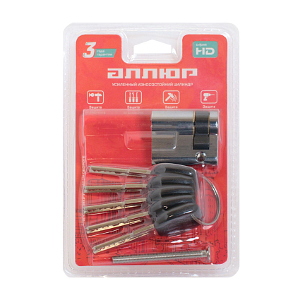 АЛЛЮР HD F 40H-5К CP (30x10) хром перф.кл ОДНОСТОРОННИЙ Цилиндровый механизм    от интернет площадки Гурумарт