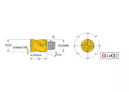 картинка Головка фрезерная MM EC080E05R0CF-4T05 IC908 от магазина Гурумарт