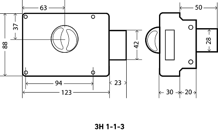 Замок накладной АЛЛЮР ЗН 1-1-3 от интернет площадки Гурумарт