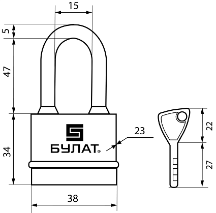 БУЛАТ ВС 3-Н35-01 ПЛ всепогодный 5кл. d=5мм Замок навесной  Исто от интернет площадки Гурумарт