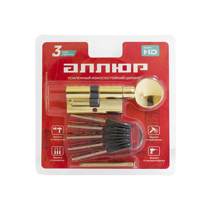 АЛЛЮР HD FG 60-5К BP (30x30G) латунь перф.кл/верт БЛИСТЕР Цилиндровый механизм от интернет площадки Гурумарт